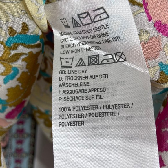 SUSAN GRAVER printed sheer woven cardigan Large - Picture 6 of 6